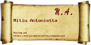 Mitiu Antonietta névjegykártya
